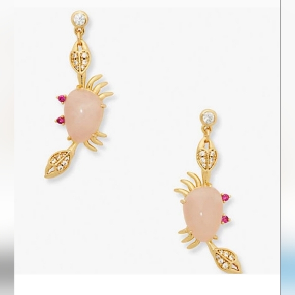 NEW Kate Spade sea star crab pink drop earrings - Picture 2 of 2